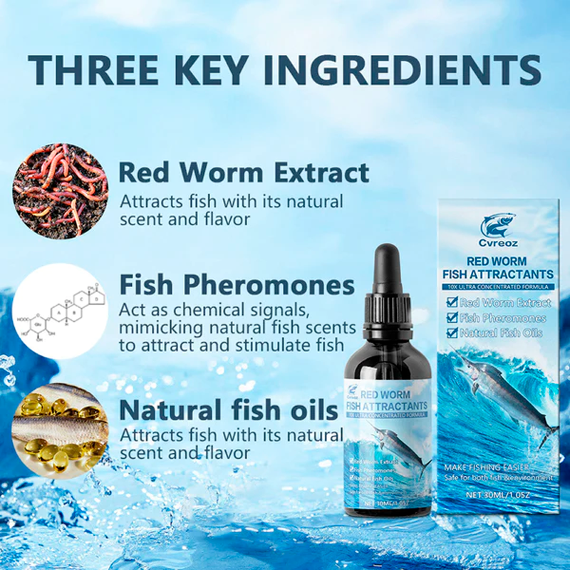 Cvreoz® Red Worm Fish Attractants for Baits